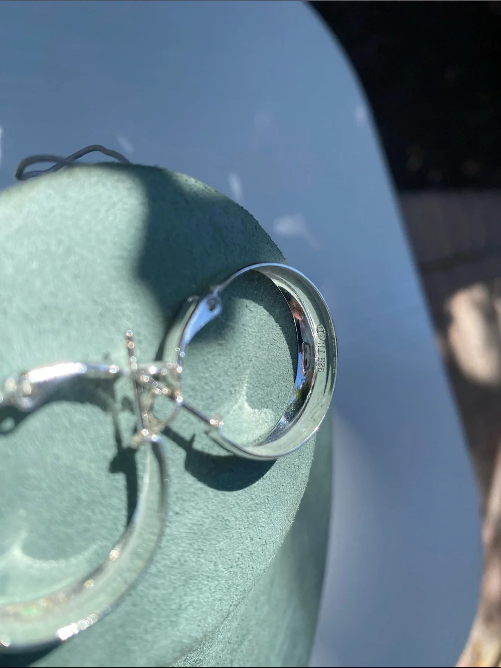 925 Sterling Silver Oval Hoop Earrings Hinged Pierced